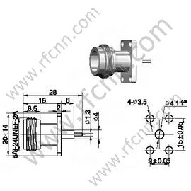 N weiblicher MicroTrip-Flansch-HF-Anschluss
